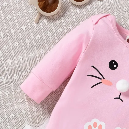 Miniatura 6 de Aalizzwell Mameluco de Pascua para bebés y niñas con sombrero de oreja de conejo