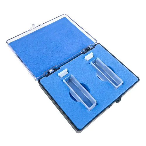 Miniatura 3 de QWORK Cuvetas de cuarzo de 3/8" para espectrofotómetro, 2 piezas cuadrado UV sellable cuarzo cubeta 0.1 fl oz celda de absorción de células