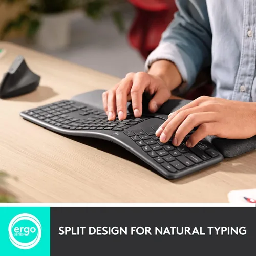 Miniatura 3 de Logitech Ergo K860 - Teclado ergonómico inalámbrico con reposamuñecas, diseño de teclado dividido para Windows/Mac, Bluetooth o conectividad USB
