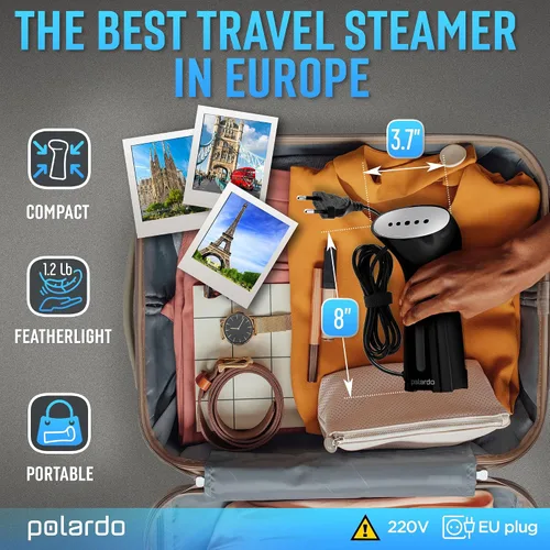 Miniatura 2 de Vaporizador para ropa para Europa 220 V, vaporizador portátil de mano para ropa, cabezal de vapor de metal, calentamiento de 25 segundos, sistema