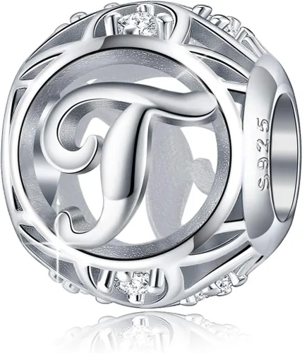 Miniatura 14 de FOREVER QUEEN - Dije con letra inicial de la A a la Z, para pulsera y collar, de plata de ley 925 con cuentas de circonita cúbica, joyería de regalo