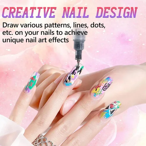 Miniatura 3 de Juego de 12 rotuladores para arte de uñas, rotuladores de esmalte de uñas de secado rápido 3D de 0.5MM, 2025 marcadores de arte de uñas DIY
