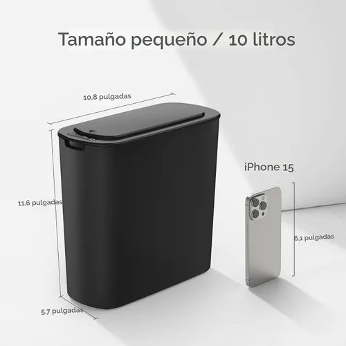Miniatura 3 de TIPGO - Cubo de basura automático con sensor de movimiento para baño con tapa, basurero táctil de 2.6 galones, papelera de basura inteligente
