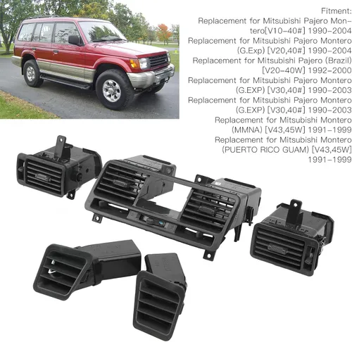 Miniatura 4 de Kit de ventilación de salpicadero 5 piezas de ventilación central, mb775268 compatible con pajero montero 1990 2004, actualización