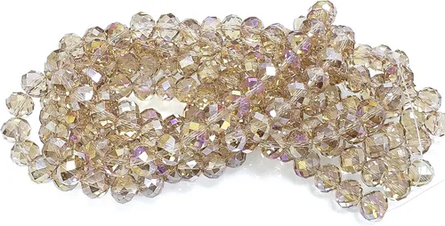Miniatura 32 de Cuentas de vidrio Rondelle de 0.079 in para hacer joyas, cuentas espaciadoras de Briolette Crytal facetadas para pulseras, collares, aretes