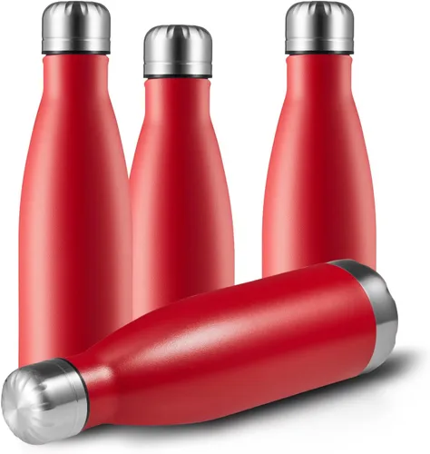 Miniatura 48 de MEWAY Botella de agua deportiva de 17 onzas con aislamiento al vacío, de acero inoxidable, a prueba de fugas, doble pared en forma de cola, mantiene