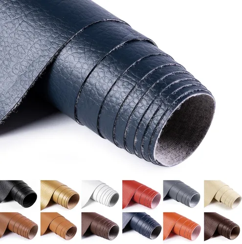 Miniatura 27 de ANMINY Tela de cuero sintético de vinilo de 54" de ancho para tapicería por yarda de 0.7MM de espesor, cuero PU suave para exteriores