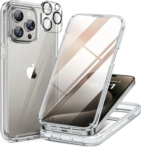 Miniatura 144 de Miracase Funda para iPhone 13 de 6.1 pulgadas, [sin burbujas] funda de teléfono de cuerpo completo con pantalla de vidrio completa integrada, sin