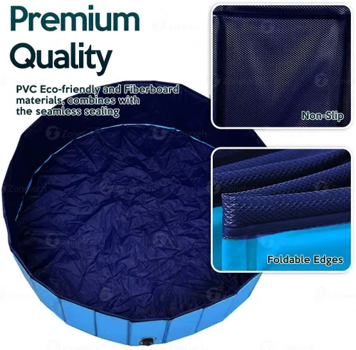 Miniatura 5 de Zone Tech - Piscina plegable para perros y mascotas, de alta calidad, fácil de almacenar, plegable y compacta para niños, bañera a prueba de fugas