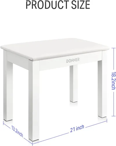 Miniatura 6 de Donner Piano digital DDP-80 PLUS + banco de piano blanco