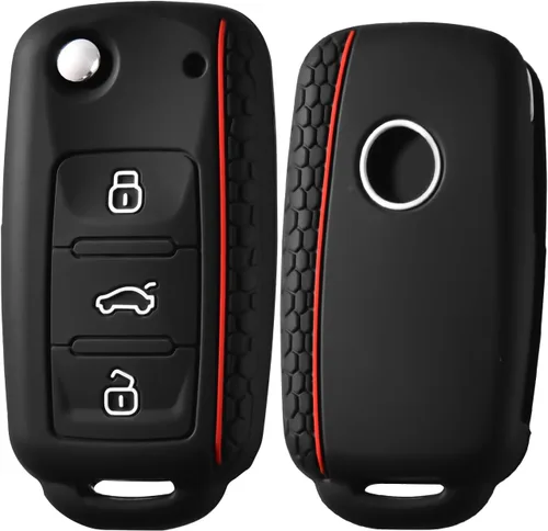 Miniatura 11 de ELOHEI para VW Funda para Llavero, Protección Completa de 361 Grados de TPU Suave Premium para VW Volkswagen Jetta, Beetle, Tiguan, Passat, Golf