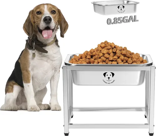 Miniatura 12 de Cuencos de Acero Inoxidable para Perros Grandes, Cuencos de Alimento de Perro de Metal de Alta Capacidad, Cuenco de Comida y Agua para Perros Acero