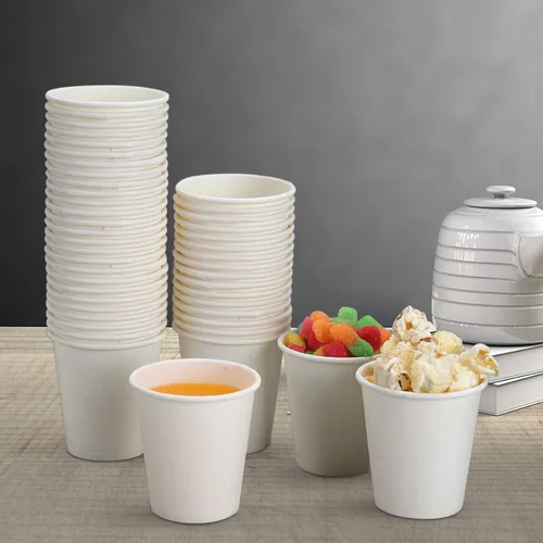 Miniatura 4 de 【Paquete de 100 vasos de papel de 3 onzas】 vasos de papel de abeto para frío y calor, tazas de enjuague bucal, tazas de papel de baño de 3 onzas