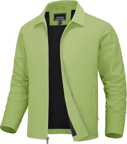 Miniatura 8 de MAGNIVIT Chaquetas ligeras para hombre, cortavientos ligeros, con cremallera completa, elegante, abrigo de golf, negocios, trabajo, vestido casual