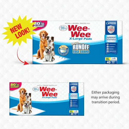 Miniatura 2 de Four Paws - Alfombrillas Wee-Wee de rendimiento superior sin fragancia para perros y cachorros, extra grandes, acolchadas a prueba de fugas