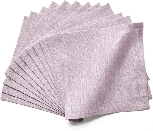 Miniatura 9 de Solino Home Servilletas de cóctel de lino negro Chambray de 6 x 6 pulgadas, servilletas de tela de lino 100% puro, juego de 12 servilletas cuadradas