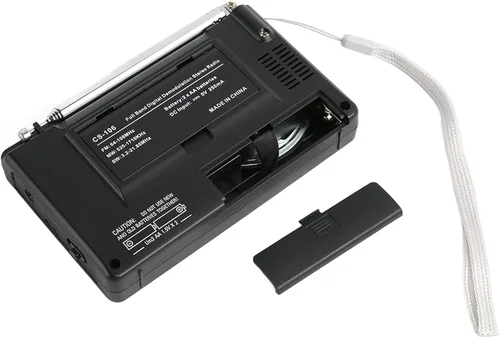 Miniatura 9 de Radio AM FM, radio digital portátil FM AM SW receptor de sintonización digital de banda completa con reloj despertador, mini radio de bolsillo
