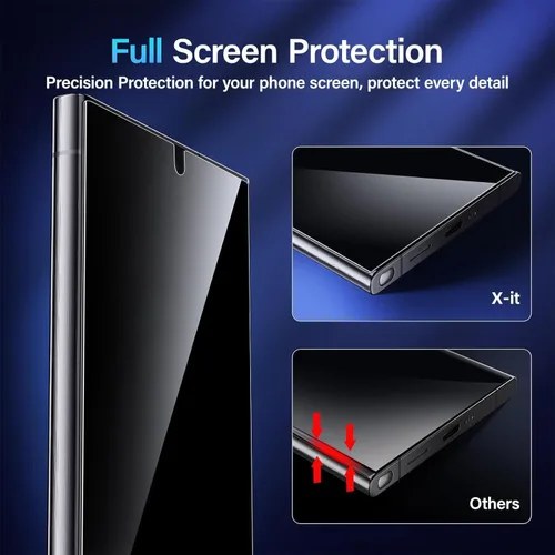 Miniatura 3 de X-it Protector de pantalla para Samsung Galaxy S23 Ultra/S22 Ultra, privacidad [alineación automática/eliminación de polvo], sin burbujas