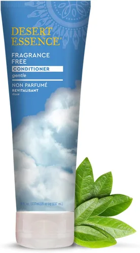 Desert Essence Acondicionador sin fragancia, suave, sin parabenos, gluten ni crueldad, suaviza y suaviza el cabello, sin residuos de aceite, para