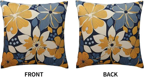 Miniatura 3 de Fundas de almohada de flores azul marino, fundas de cojín geométricas modernas, fundas de almohada decorativas para el hogar, fundas de almohada