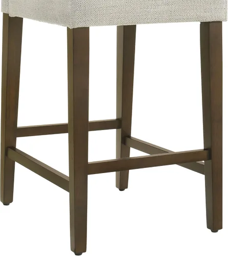 Miniatura 8 de CHITA Juego de 2 taburetes de bar de altura de mostrador, taburetes de bar tapizados de altura de asiento de 27 pulgadas, cuero sintético en negro