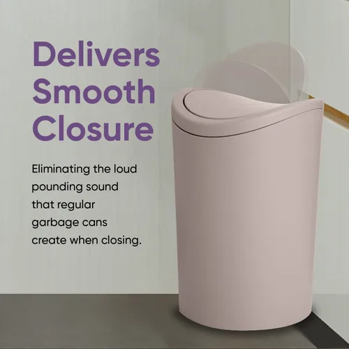 Miniatura 4 de Superio Mini cubo de basura para baño con tapa, moderno mini cubo de basura con tapa abatible (1 1/2 galón, 6 litros) de plástico para cocina, baño