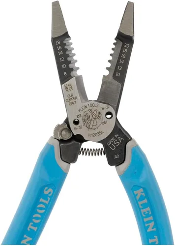 Miniatura 6 de Klein Tools K12035L Klein-Kurve - Cortadores de alambre, fabricados en EE. UU., herramienta resistente para pelar cables con bloqueo, 8-20 AWG