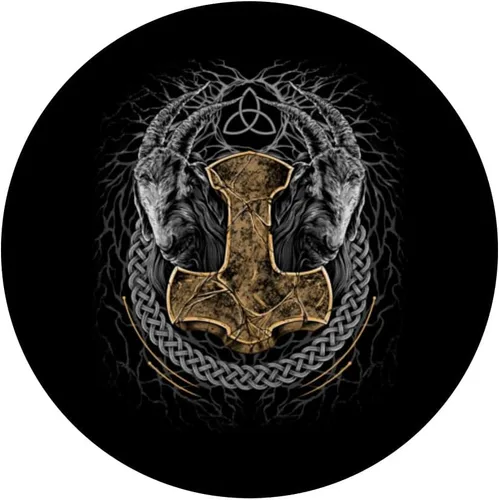 Miniatura 3 de Mjolnir - Martillo vikingo de Thors de mitología nórdica pagana, PopSockets intercambiables PopGrip