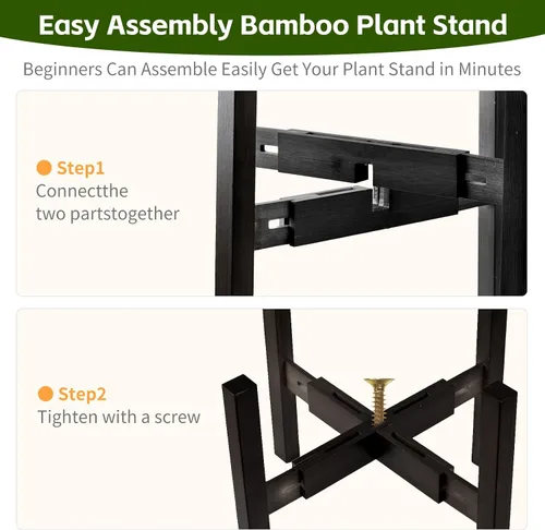 Miniatura 3 de Soporte ajustable de bambú para plantas de interior, soporte para macetas de 8 a 12 pulgadas para sala de estar, dormitorio, esquina, estante