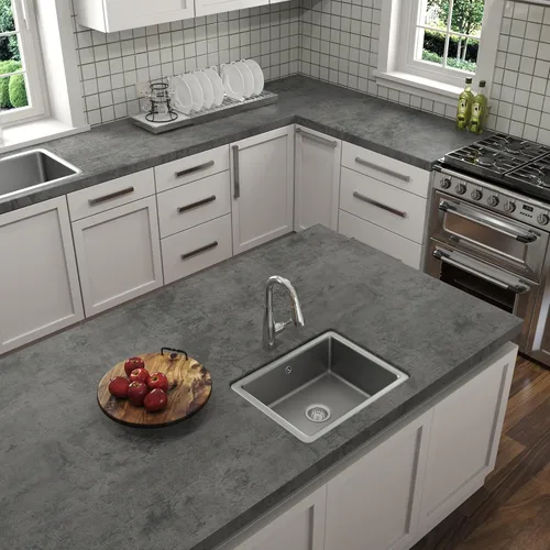 Miniatura 3 de JSEVEM Papel tapiz de hormigón gris azul extra grueso de 24"×197" impermeable despegar y pegar, papel de contacto de hormigón gris vinilo mate