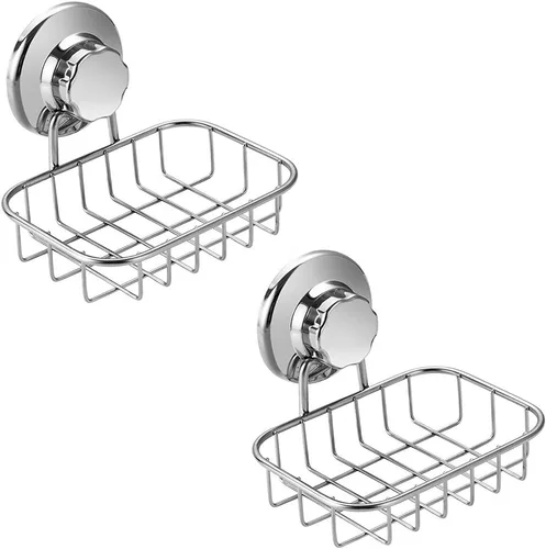 Miniatura 9 de SANNO Soporte de jabón con ventosa, bandeja para jabonera, barra de jabón para esponja de jabón para pared de ducha, baño, bañera y fregadero