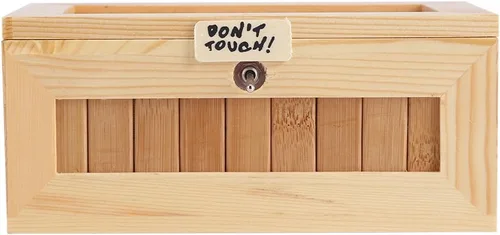Miniatura 8 de Cryfokt Dont Touch - Caja de madera electrónica USB para ahorrar dinero, divertida e interactiva, juguete para aliviar el estrés, decoración