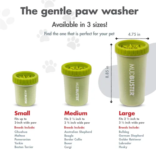 Miniatura 3 de Dexas MudBuster - Limpiador portátil para patas de perro, solución de limpieza grande verde para suministros premium para mascotas