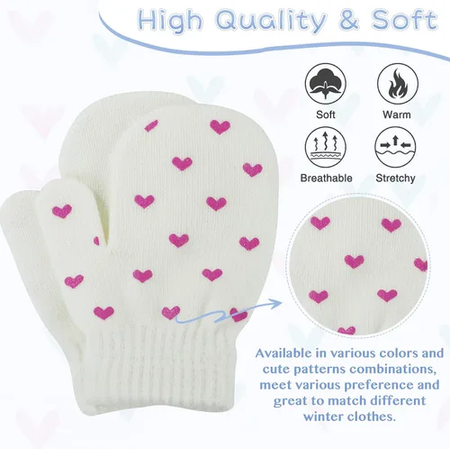 Miniatura 8 de Century Star Guantes cálidos de invierno para niños pequeños, guantes elásticos mágicos para niños y niñas, tejido suave para bebé