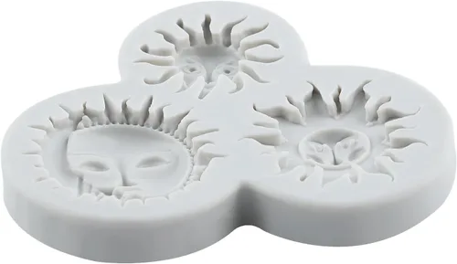 Miniatura 4 de Molde de silicona para fondant de cara de sol y luna, moldes de caramelo de chocolate para decoración de cupcakes de chocolate, decoración