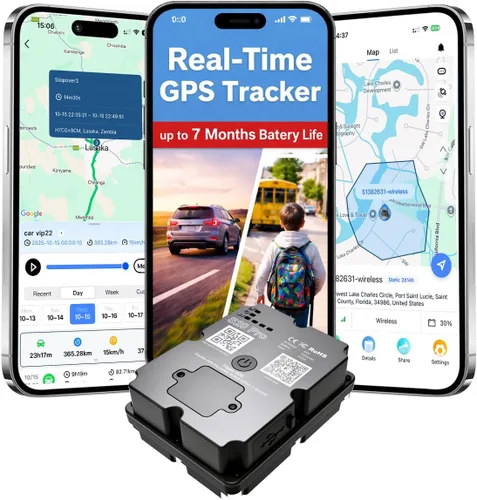 Rastreador GPS para vehículos, hasta 7 meses de duración de la batería, seguimiento en tiempo real, distancia ilimitada, fuerte magnético, IP67