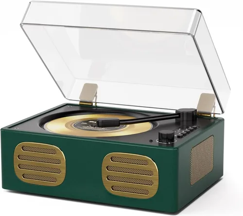 Miniatura 11 de Reproductor de CD Bluetooth portátil con altavoz, reproductor de CD retro, pantalla LED, reproducción USB, entrada/salida AUX, recargable, perfecto