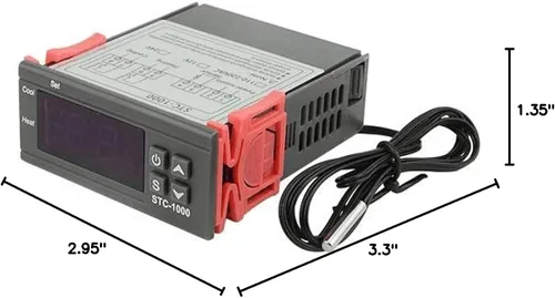 Miniatura 7 de STC-1000 DC 110V-220V 10A Microcomputadora Pantalla digital Controlador de temperatura Interruptor de control de termostato 2 Salida de relé