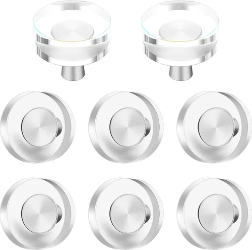 Miniatura 8 de Hotop 8 pomos de cristal para armarios de 1-1/5 pulgadas, tiradores de cristal dorados para gabinete, tiradores de cajón de latón a granel