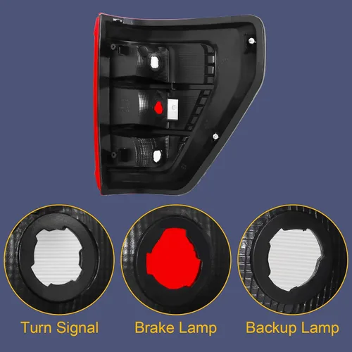 Miniatura 3 de Luz trasera para Ford F150 F-150 XL 2021 2022 2023 21 22 23 Freno trasero (halógeno con punto ciego - R)
