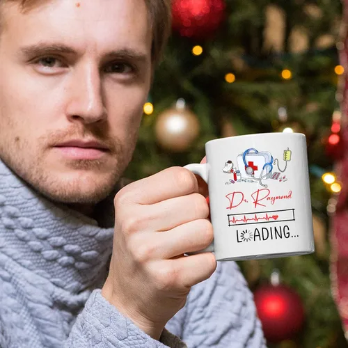 Miniatura 5 de Taza de café personalizada con carga de médico, regalos para hombres, mujeres, estudiantes de doctorado, taza de cerámica blanca personalizada