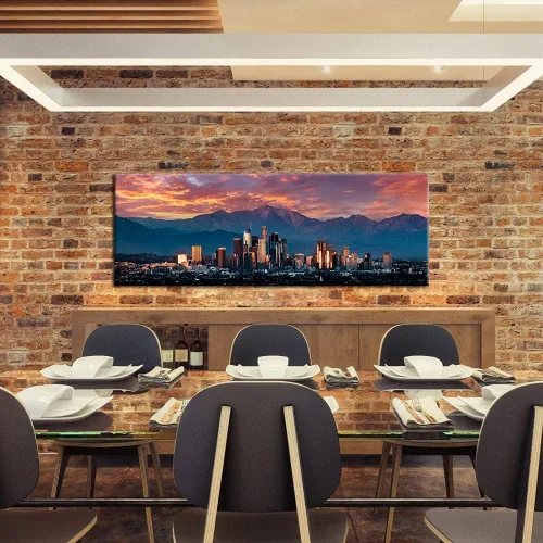 Miniatura 3 de iKNOW FOTO Lienzo de paisaje urbano para pared, póster de California in Sunrise, impresiones en lienzo de arte famoso de Estados Unidos, decoración