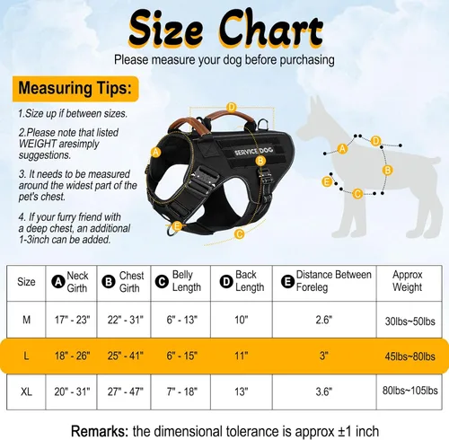 Miniatura 2 de Chaleco para perro de servicio - HEYCAHVA Arnés táctico para perro con hebillas metálicas completas para perros grandes y medianos, chaleco Negro
