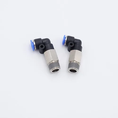 Miniatura 28 de Empuje para conectar conexión de tubo de 1/4" OD x 1/8" rosca NPT macho, codo neumático macho de aire línea de agua de aire de 90 grados codo