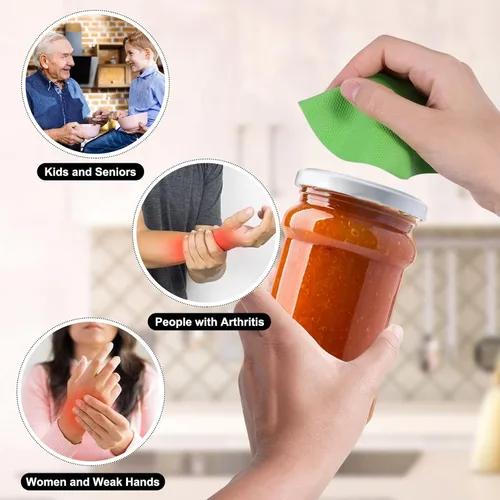 Miniatura 3 de Almohadilla de agarre para abridor de tarros, 4 pinzas de goma para tarros de tapa multifunción para personas mayores con artritis manos débiles