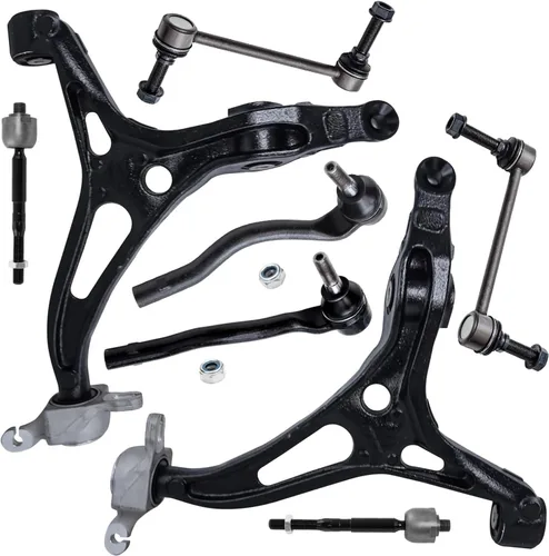Miniatura 242 de Detroit Axle - Kit de brazos de control de extremo delantero de 8 piezas para Dodge Dakota 00-04, Durango 00-03, 4 brazos de control superior e