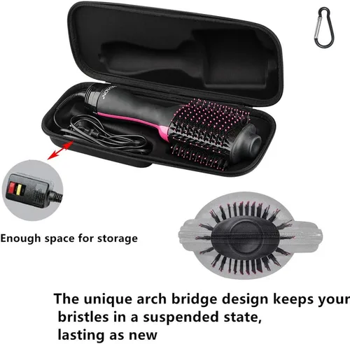 Miniatura 6 de Brappo Funda de viaje portátil dura compatible con Revlon One-Step Volumizer Original 1.0 Secador de pelo y cepillo de aire caliente. (Sólo funda)