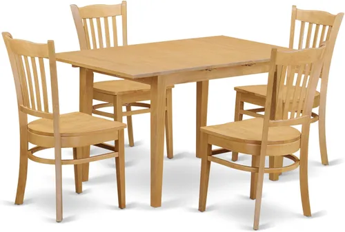 Miniatura 11 de East West Furniture NOGR3-BLK-W - Juego de mesa de comedor de 3 piezas para espacios pequeños que contiene una mesa de comedor rectangular con hoja