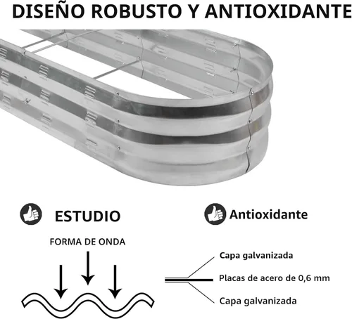 Miniatura 6 de GADI Kit de cama de jardín elevada para verduras, macetas de metal galvanizado con flores, diseñadas para facilitar el bricolaje y la limpieza,