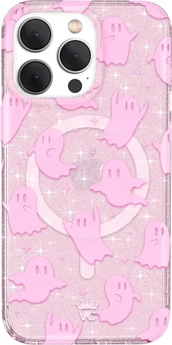 Miniatura 85 de VELVET CAVIAR Funda para iPhone 15 Pro, compatible con MagSafe, probada en caídas de 10 pies, con purpurina Galaxy Purpurina (Galaxy glitter)